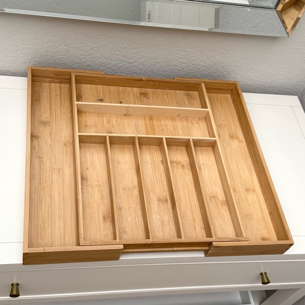 Expandable Bamboo Cutlery Drawer Organizer